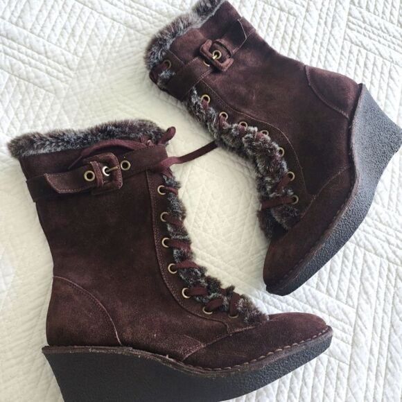 Aerosoles Alaskan hike leather faux fur boots - Picture 1 of 16
